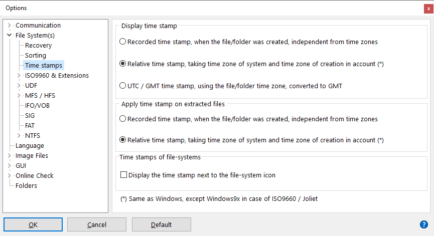 General File System Settings